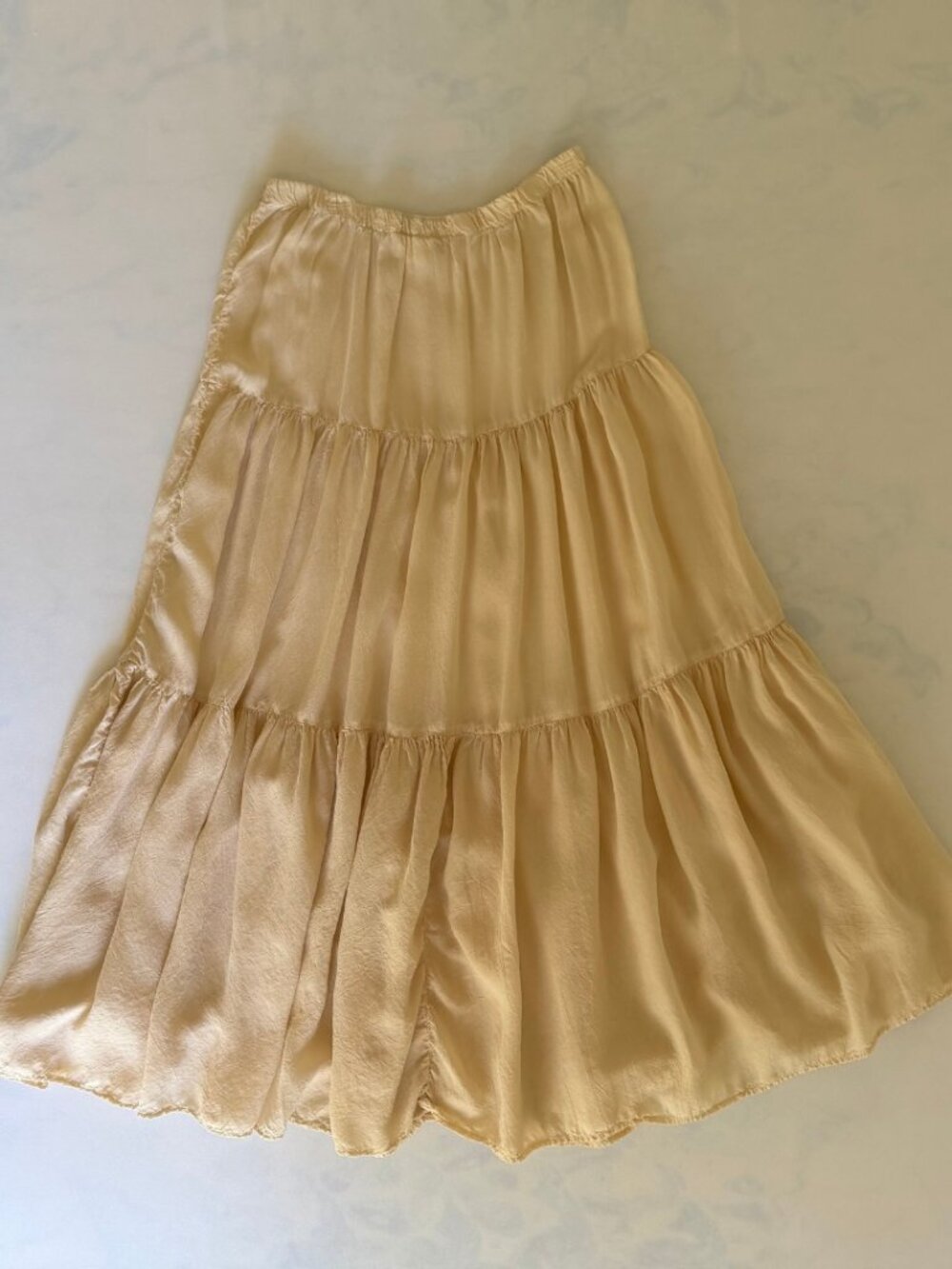 Action Wear U.S.A. Vintage Tan Boho Flowy Skirt - Picture 2 of 6